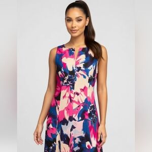 London Times Colorful Floral Midi Dress